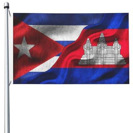 Bandiera cubana di Cuba, bandiera cambogiana 3x5 piedi per esterni