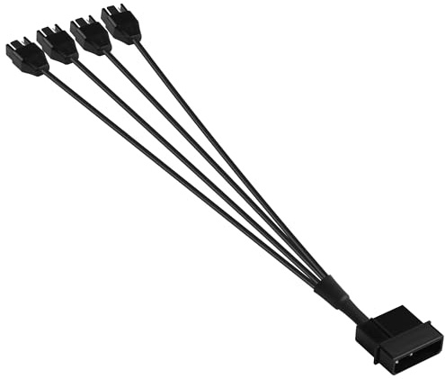 ELFJMZP Molex a 4 Pin Cable de Ventilador 30cm 12V Full Speed PC Fan Power Splitter, cuatro 4-Pin Adaptador para ATX PSU Case Cooling (1 a 4)