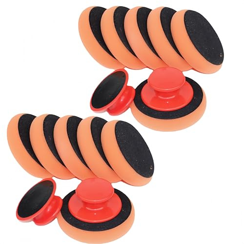 Ymswjgj Lot de 10 éponges de polissage pour voiture - En microfibre - Pour polissage à la main - Pour voiture