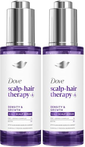 Dove scalp + hair therapy Density & Growth¹ 3-in-1 Scalp Serum hair treatment for up to 10,000 more hairs in 12 weeks* 45 ml (Pack of 2)