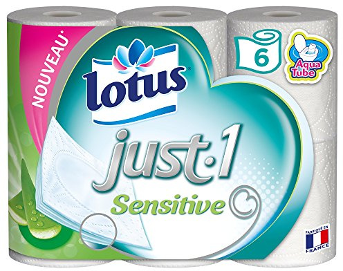 Lotus Just. 1 Sensitive 5 Lagiges Toilettenpapier 6 Rollen weiß – 3 Stück