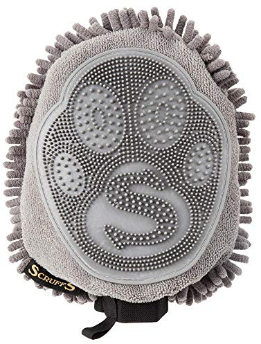 Scruffs Noodle Dry med/2 i 1 torr/pälsvårdshandske, 25 x 25 cm, grå