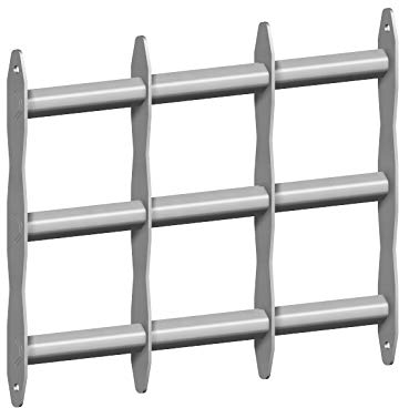 Fenstergitter Ausziehgitter in Edelstahl, H 450mm (Wandmontage außen zum Öffnen, 450mm - 700mm)