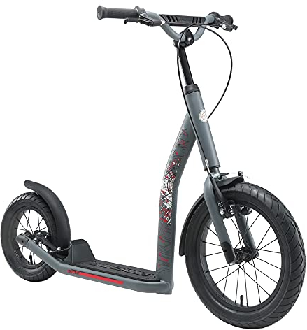 STAR SCOOTER Kinder Tret Roller ab 8 Jahre | City Kick Scooter Luftreifen Höhenverstellbar 16 Zoll New Gen | Grau