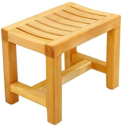 SBTXHJWCGLD Shower Chair Wood Heavy Duty Shower Bench Bath Seat Bath Stool for Seniors Seniors, People, Bathtub Showers, Max.150kg (Size: 42 × 33 × 50cm)