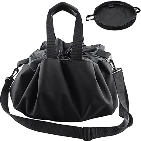 Pecihiko Wetsuit Change Mat, Beach Changing Surf Storage Bag with Shoulder and Handle Strap for Swimming Diving Surfing and Outdoors Sports Accessories Black