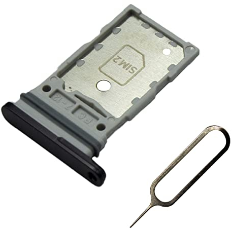 MMOBIEL DUAL SIM Card Slot Tray Holder Replacement Compatible with Samsung Galaxy S22 Ultra 5G - 6.8 inch - 2022 - Incl. Rubber Gasket and Sim Pin - Black
