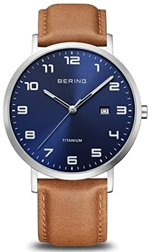 BERING Herren Uhr Quarz Movement - Titanium Collection mit Titan und Saphirglas 18640-567