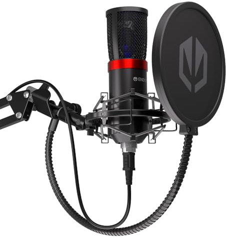 ENDORFY Solum Streaming, hochwertiges USB-Computermikrofon, Taste zum Stummschalten des Mikrofons, verstellbarer Arm, inklusive Pop-Filter, kompatibel mit Online-Kommunikatoren, EY1B004