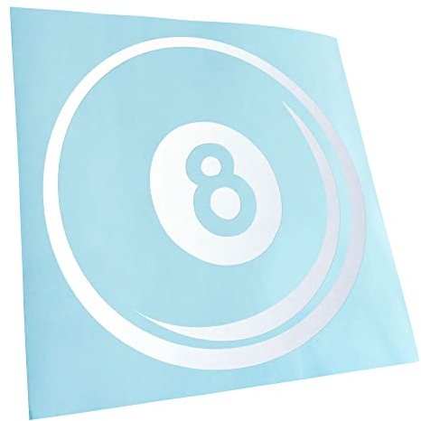 Kiwistar - Autoaufkleber - Mattweiss - 11x11cm 8 Ball - Heckscheibe Auto Aufkleber wetterfest für Kfz LKW Mofa Truck - Sticker außen selbstklebend Tuning Zubehör für Fenster Fahrzeug Scheibe