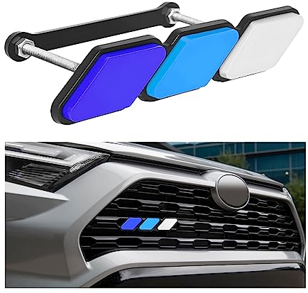 CGEAMDY Auto Kühlergrill Einsatz Trim, 3 Farben Kühlergrill Badge Grillemblem, Car Styling Zubehör Kühlergrill Badge Emblem Dekoration Logo für Car Truck Tag(Blau)