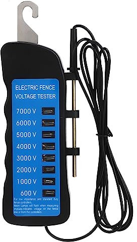 Ejoyous Electric Fence Voltage Tester, Portable Fence Line Tester High Voltage Test Indicator Fence Fault Finder Farming Equipment Tool with 8 Indicate Lights, for Supply Fencing 7000V