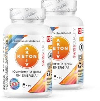 (2 Pacchi) Capsule Keton Aktiv | Per Dieta Chetogenica | L-Carnitina 500 mg + Estratto di Tè Verde 200 mg | Supporto al Metabolismo | Con Gymnema Sylvestre, Rodhiola Rosea, CLA | 30 Capsule
