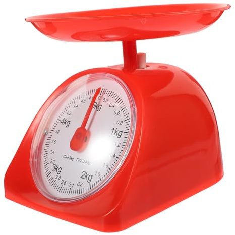 MAGICLULU Bilancia Da Tavolo Con Scala Circolare e Vassoio Per Cucina Capacità 5kg Display Trasparente Per Misurazioni Precise Leggera Piccola Dimensione Per Uso Casalingo e Cottura Al Forno