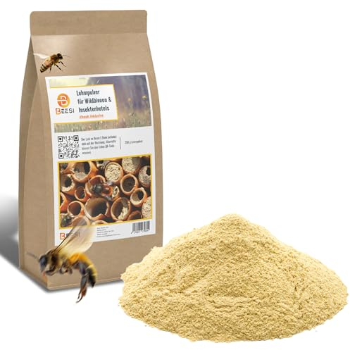 BEESI Lehmpulver für Wildbienen I Baumaterial, Füllmaterial für Bienenhotel und Insektenhotel I Verschluss für Niströhren, Nisthülsen (1000, Gramm)
