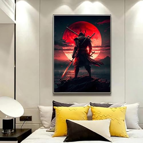KAIDAARTLH Japonais Samouraï Images sur toile, Japonais Bushido Affiche Ensemble, pour le salon Chambre Décor, sans cadre(A,40x60cm)