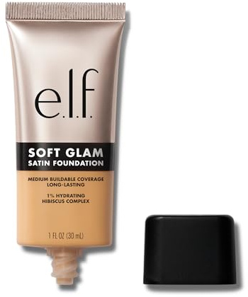 e.l.f. Soft Glam Foundation, Mittlere Deckkraft, Langanhaltende & Aufbauende Foundation Für Ein Glattes, Seidenmattes Finish, Vegan & Tierversuchsfrei, 30 Medium Warm