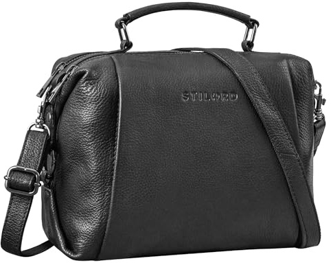 STILORD Vera Vintage Leder Umhängetasche Damen Handtasche klein Echtleder Tasche Retro Damenhandtaschen Antik Schultertasche Echtleder Farbe:sepia - braun