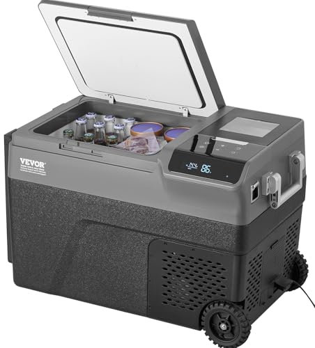 VEVOR Frigorifero Portatile per Auto, Frigorifero 12 V, Congelatore Portatile Zona Singola 35 L, Temperatura - 20~20 ℃, Refrigeratore a Compressore con Rotelle per Casa, Esterno, Camper, Auto
