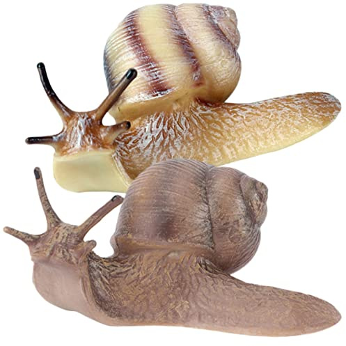 HAWILLOSCH 2Pièces Figurines Escargot Simulation Modèle Éducatif Réaliste Décoration Animale pour Garçon Fille Jouet Escargot Lifelike pour Apprentissage et Décoration de Jardin