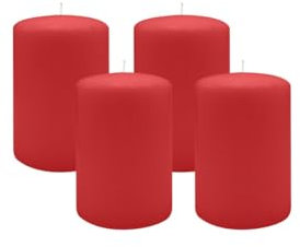 4er Set Adventskranzkerzen Rot Ø 100 x 150 mm