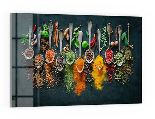 DEQORI Glas-Magnettafel | 60x40 cm cm groß | Motiv Aromatisches Mosaik | Memo-Board aus Glas | Magnetboard inkl. Magnete, Stift & Tuch für Küche & Büro | Tafel magnetisch & beschreibbar