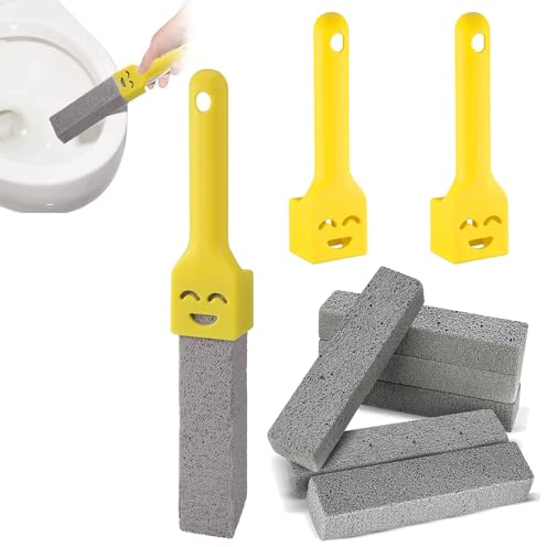 6 Stück Bimsstein Toilettenreiniger,Bimsstein Toilette Mit 2 Griffe | Pumice Stone Toilet Cleaner,Austauschbar,Bimsstein Toilette Für Entfernen Von Flecken,Kalk,Wc Bimsstein Für Badezimmer Küche