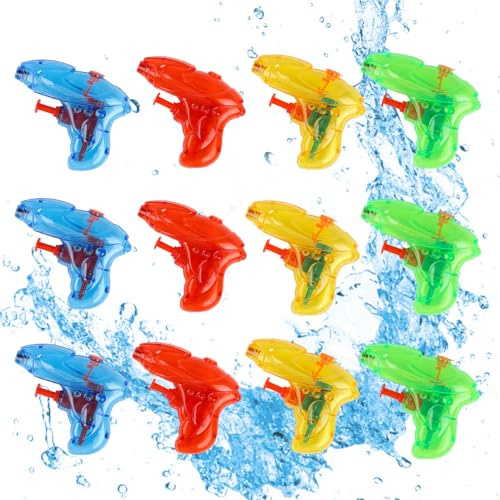 B0DSHGDERAYEE wasserpistole klein,Wasserspritzpistolen,Spritzpistole,Mini Wasserpistolen,Sommer Spielzeug Garten Pool Party Mitgebsel für Kinder8G37 (12PC klein Stil 3)
