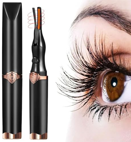 Recourbe Cils Chauffant Facturable Eyelash Curler Comb Recourbe-Cils Électrique Rechargeable Electric Eyelash Curler avec 3 Modes de Portable Électrique Chauffant Cils pour Tous Les Cils (Noir)