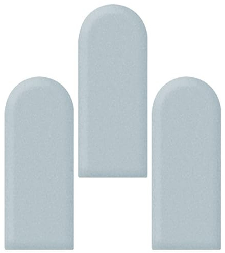 3 Stück Antikollisions-Wandpolster, gepolsterte Wandpaneele, stoßfeste, abziehbare und aufklebbare 3D-Wandaufkleber für Bettkopfteile im Kinderzimmer (Farbe: Hellblau, Größe: 20 x