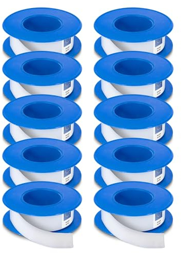 blizz-z Profi Teflonband Länge: 12 m, Breite: 12 mm (Set: 10 Rollen) | Gewindedichtband zum Abdichten von Verschraubungen bei PE-Leitungen, PVC-Rohren, Fittings, Ventilen, Kupplungen | Made in EU