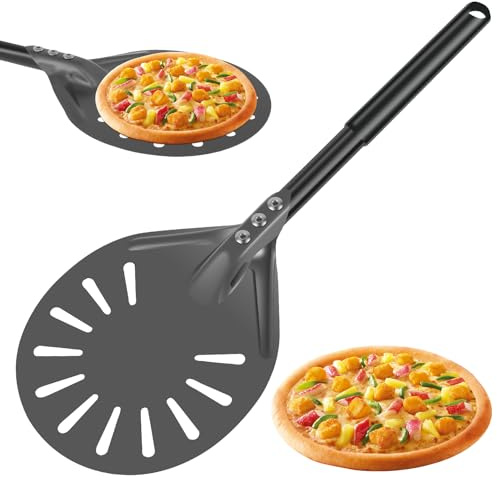 Pelle à Pizza de 15 cm, Pelle à Pizza en Aluminium à Long Manche, Pelle à Pizza Professionnelle, poêle à gâteau, Pierre à Pizza, Four, Gril, Outil de Cuisson pour la Cuisson de Pizzas, pâtes, pai