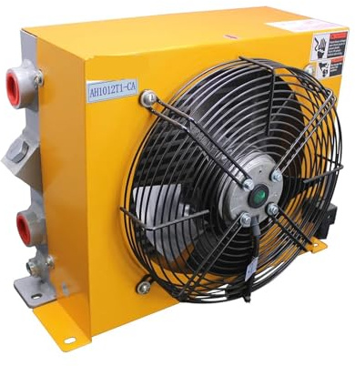 Radiatore idraulico raffreddatore d'aria con valvola di bypass della contropressione AH1012T1-CA 100L/min Raffreddamento Escavatore Ampia area di dissipazione del calore(DC12V)