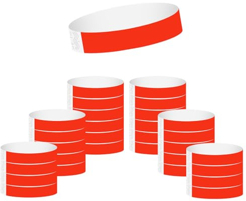 600 Stück Armbänder für Veranstaltungen, VIP-Papierarmbänder, wasserfest, Eintrittsarmbänder für Konzerte, Musikfestivals, Clubpartys (Rot)