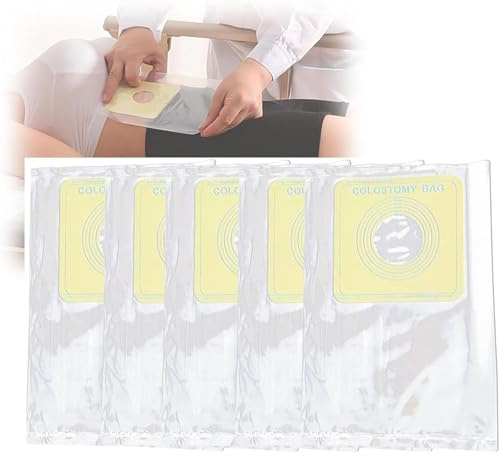 HDCCDM 100 Pièces/1 Paquet De Poches De Colostomie Jetables, Kit De Soins pour Colostomie, Poche De Stomie Ajustable Au Diamètre 35-60mm, Conception De Poche Scellée pour Empêcher Les Odeurs