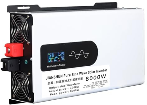 Ren Sinus Växelriktare 5000W 6000W 8000W 10000W 12000W Spänningsomvandlare 12V–96V, stabil utgång, LCD-display, kylsystem, skydd, för hem, båt, solpanel(8000W,60V)