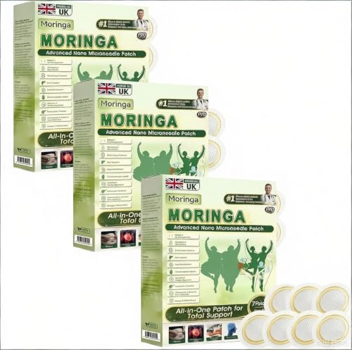 Moringa NAD+ 12 in 1Advanced Nano Microneedle Patch, 2026 New Moringa Patch, Easy to Use, Natural Body Patchs for Women and Men, Suitable for All Skin Types (3 Boxes)