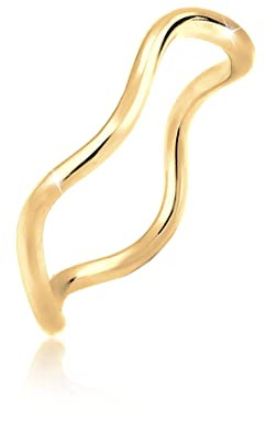 Elli Ring Wellen Minimal Geo 925 Silber vergoldet 0611642116