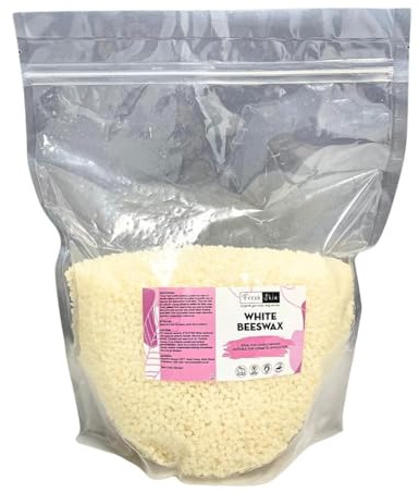 1kg White Beeswax Pellets (1000g) - Cosmetic Grade for Candles, Soaps, Lip Balms and Lotions