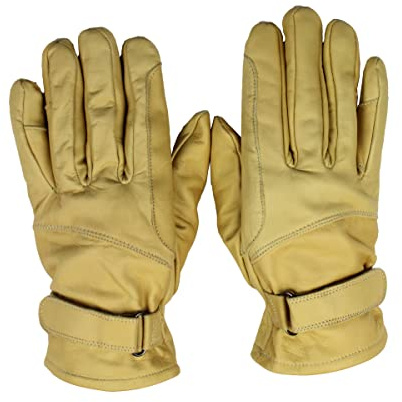 WESTERN-SPEICHER Lederhandschuhe Leder Biker Reit Handschuhe ungefüttert Natur Gelb S-2XL