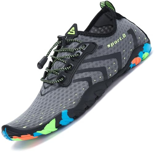 SAGUARO Scarpe da Scoglio Uomo Scarpette da Scoglio Donna Scarpe Mare Antiscivolo Scarpette Mare Scarpe Acqua Asciugatura Rapida Scarpe per Spiaggia Immersione Surf St.1 Grigio Gr.39 EU