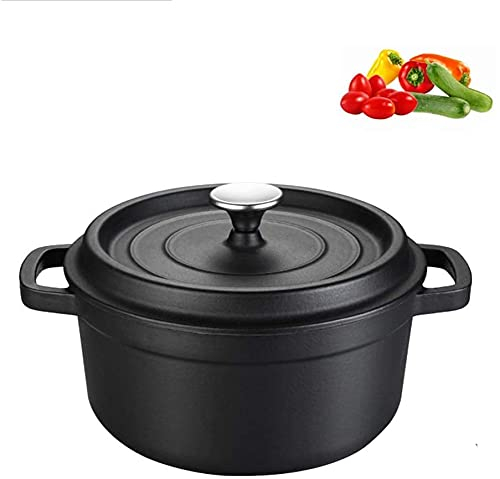 ZHEYANG Cazuelas de Barro Cazuelas Induccion Barro Olla esmaltada de Hierro Fundido,cazuela Antiadherente,para saltear freír,cocer al Vapor,Hornear,Asar a Fuego Lento,Asar a Fuego Lento,Ideal