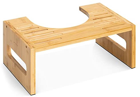 Navaris Bambus Toilettenhocker WC Hocker - Toiletten Fußbank aus Holz - Anti Verstopfung - Fußstütze für Erwachsene und Kinder - Klohocker antibakteriell