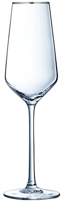 Cristal d'Arques Flûte 23cl Ultime Bord Argent Eclat 4 verres