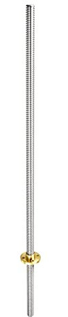 Rebower Voller Schraubengewinde Stab 304 Edelstahl Stab Stange Bolzen(mit Kupfer Mutter) [für Aufhänger und Klemmen und U-Bolzen] - 350mm T8 Abstand 2mm Leitung/Silber