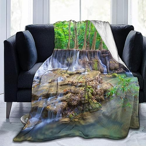 Kuscheldecke 80 x 150 cm 3D Wald Flanell Fleecedecke, Weich Warm Flauschig Decke Fallen Wohndecke Decken für Sofadecke Couchdecke kuscheldecken für Kinder Erwachsene, Blanket