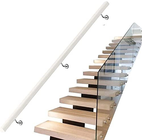 Corrimano Bianco per Scale/gradini Esterni/Interni, corrimano per Scale in Legno per Anziani/Bambini, Scuola Materna/casa/Portico/Decorazione del corridoio corrimano per ringhiera, Kit Completo/6 m