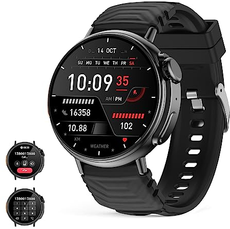 MISIRUN Smartwatch Ultra Herren Damen mit Telefonfunktion, 1,52 rundes HD-Display, 120+ Sportmodi Fitnessuhr mit Pulsmesser, Schlafmonitor, Schrittzähler, Wasserdicht Armbanduhr für Android iOS