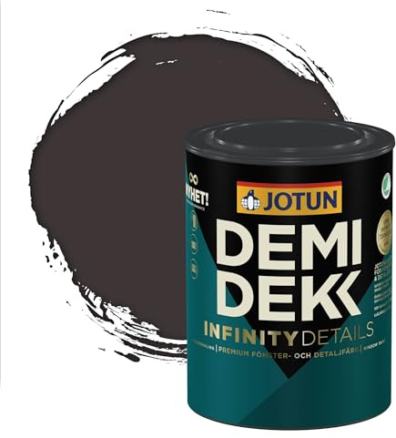 Jotun - Peinture Bois, Lasure Opaque pour Extérieur et Intérieur Satinée - DEMI DEKK INFINITY DETAILS - RAL 8019 - Brun Gris - 0,75L