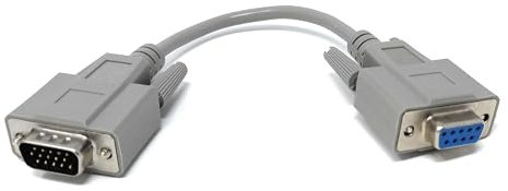 DRUT 20cm Serial to VGA 9 Pin Female to 15 Pin Male Cable D9 HD15 SVGA Adapter Cable Converter 0.6ft